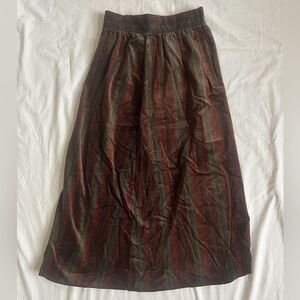 Elegant Striped Brown Skirt